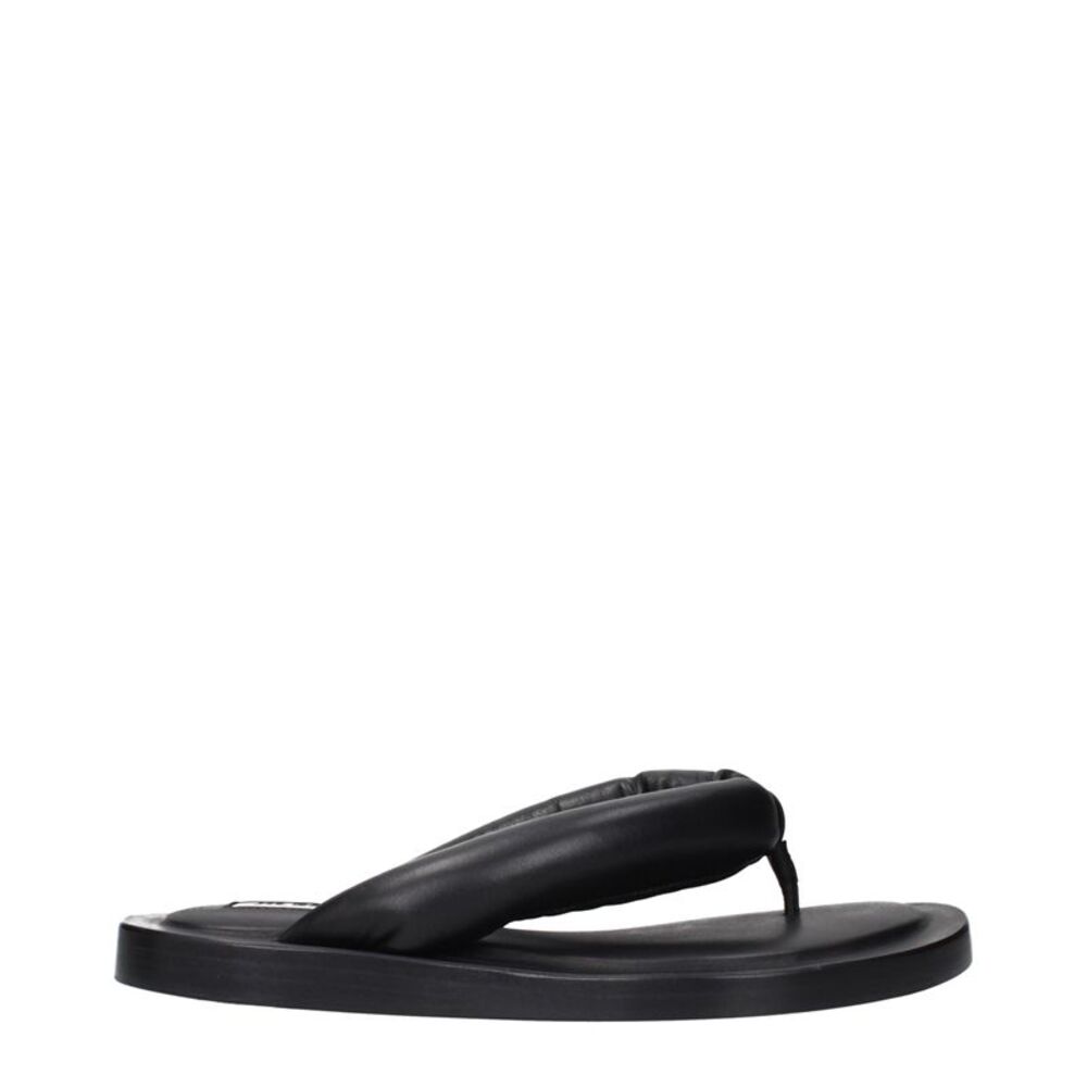 Jil Sander Black Leather Flip-Flop Women's Sandals